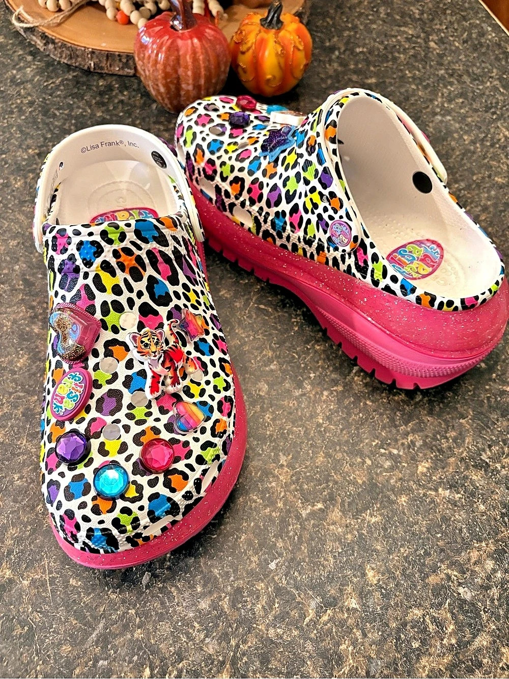 Crocs Classic Mega Crush Clog Lisa Frank Pink & White womens 8C